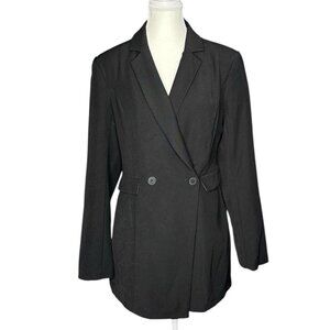 Endless Rose Women's Black Double Breasted‎ Long Sleeve Blazer Romper Medium